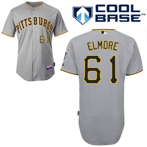 Jake Elmore #61 MLB Jersey-Pittsburgh Pirates Men's Authentic Road Gray Cool Base Baseball Jersey